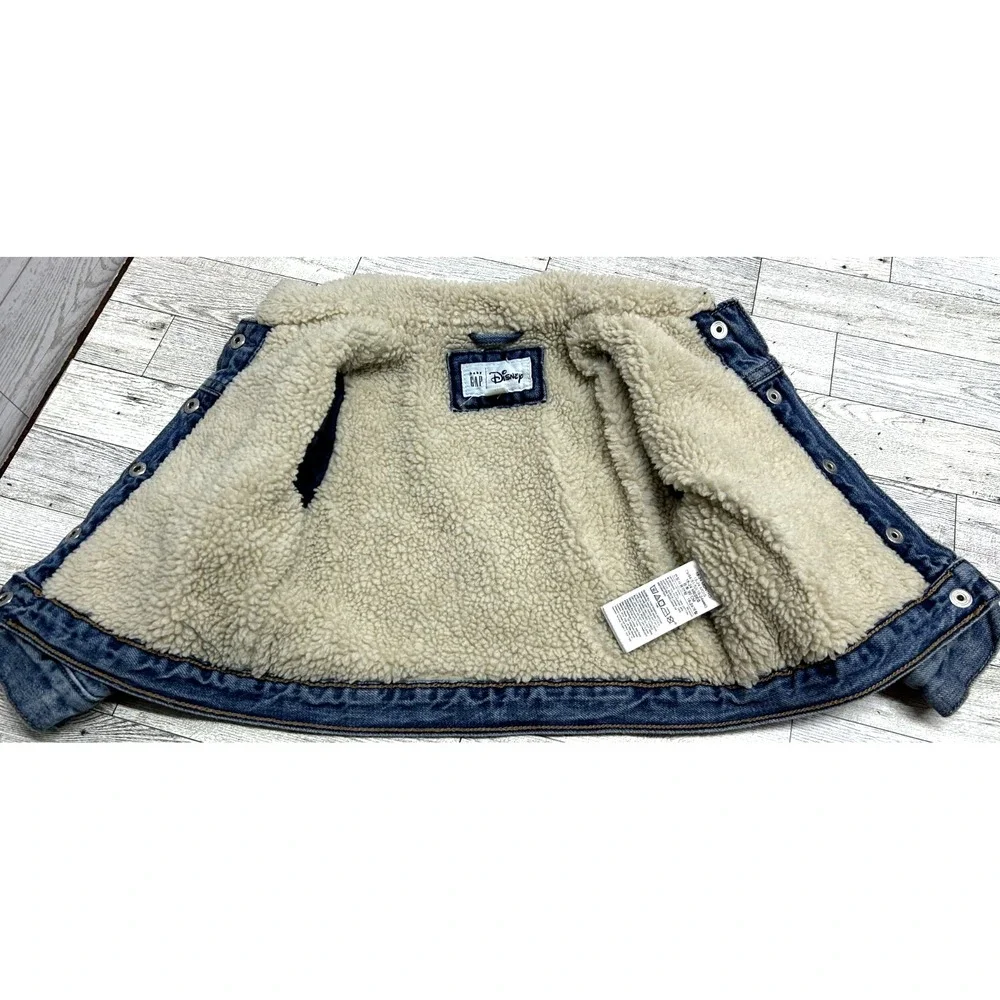 Baby Gap‎ x Disney Toddler Girls Denim Jacket 18-24 Months Minnie Mouse Sherpa